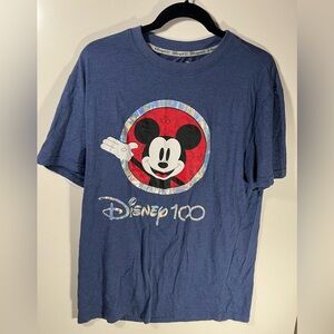 Disney 100 Anniversary Mickey Mouse Blue T-Shirt L Large